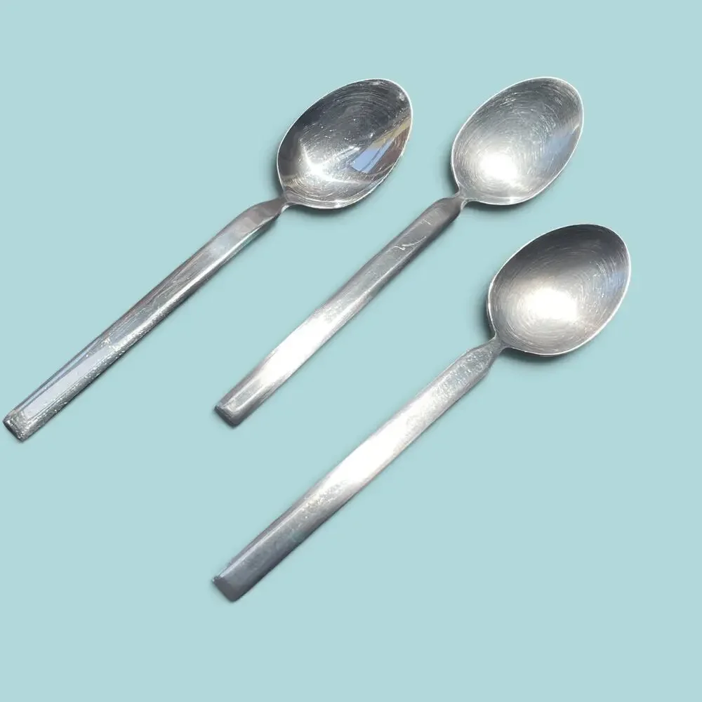Cambridge Suttan Set Of 3 Oval Soup Spoons Replacement Flatware Stainless Steel